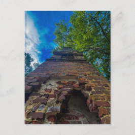 Alter Backsteinschornstein Turm Tiefwinkelansicht Postkarte