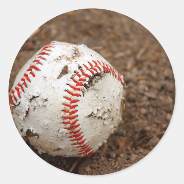alter Baseball Runder Aufkleber (Vorderseite)