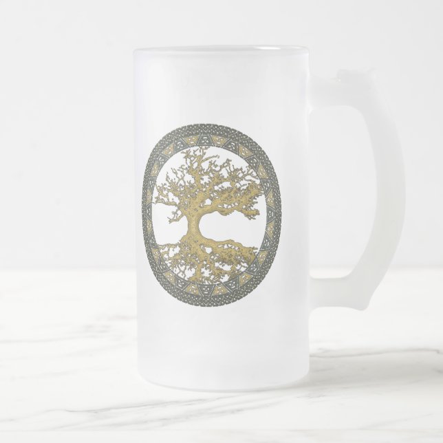 Alter Baum Mattglas Bierglas (Rechts)