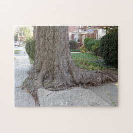 Alter Baum und Wurzeln Schaden Sidewalk JigSaw Puz