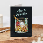 Alter bis Perfection Top Shelf Whiskey Geburtstag<br><div class="desc">Originelles, malerisches Kunstwerk eines Whiskey-Glases mit einer Drehung, die lautet "Aged to Perfection" und in "You’re Top Shelf Happy Birthday". Perfekt geklappte Grußkarte für jeden Meilenstein Geburtstag und über dem Spaß. Für Anfragen über kundenspezifische Designänderungen des unabhängigen Designers senden Sie bitte eine E-Mail an paula@labellarue.com BEVOR Sie Ihre Bestellung anpassen...</div>