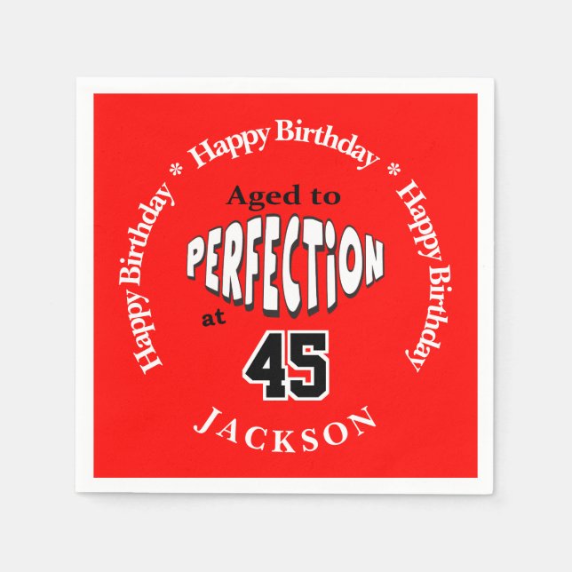 Alter bis Perfektion am 00. Serviette (Vorderseite)