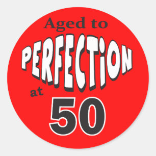 Alter bis Perfektion bei 50 50. Geburtstag Runder Aufkleber