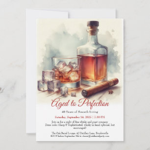 "Alter bis Perfektion - Geburtstag Whisky Einladung
