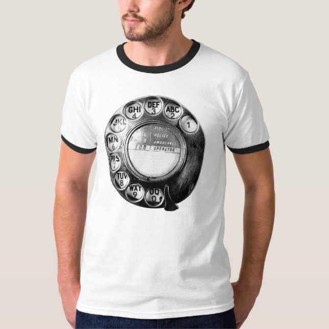 Alter britischer Telefon-Skala-Entwurf T-Shirt (Vorderseite)