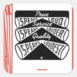 alter Buchcover Price Speaks Loud Quadratischer Aufkleber