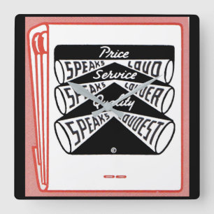 alter Buchcover Price Speeds Loud Quadratische Wanduhr