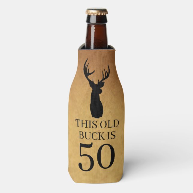 Alter Buck 50. Geburtstag Flaschenkühler (Flaschenvorderseite)