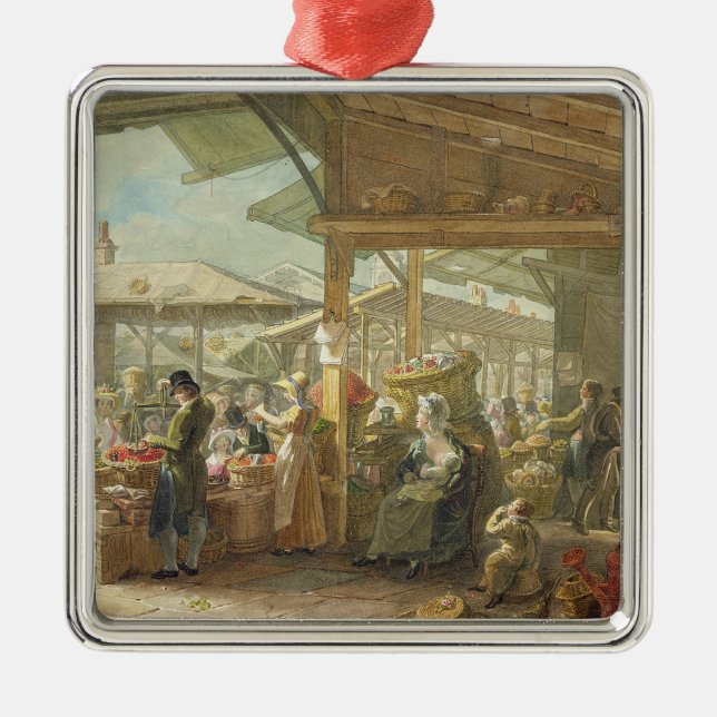 Alter Covent Garten-Markt, 1825 Ornament Aus Metall (Vorne)