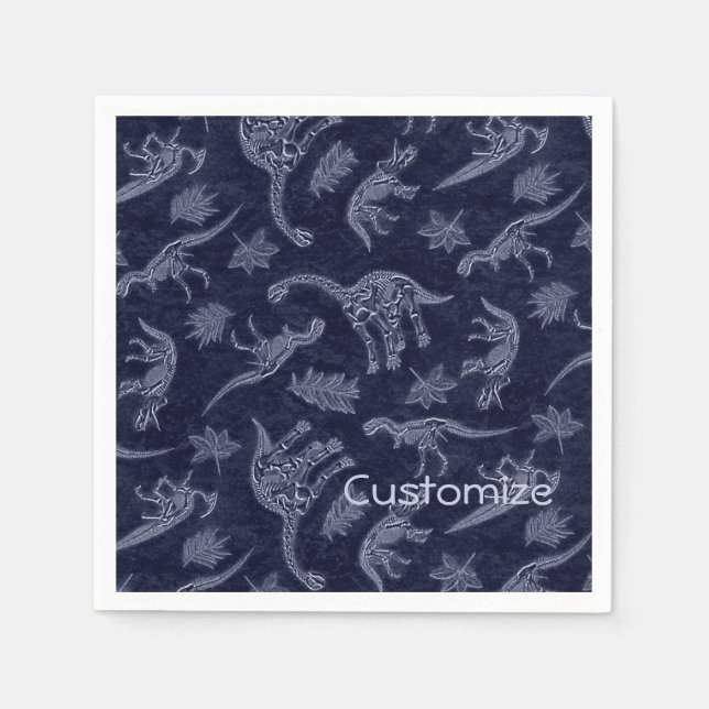 Alter der Dinosaurier Skelettmuster Napkins Serviette (Vorderseite)