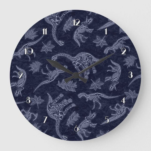 Alter der Dinosaurier Skelettmuster Wand Uhr 2 (Vorderseite)