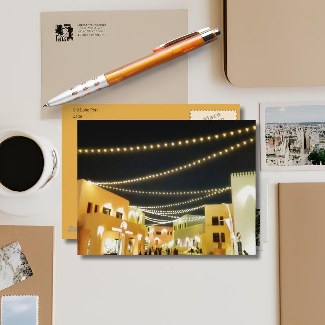 Alter Doha-Hafen in der Nacht Postkarte (Von Creator hochgeladen)