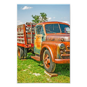 Alter Dually - LKW - Rostig - Vintage - Farbiger Fotodruck