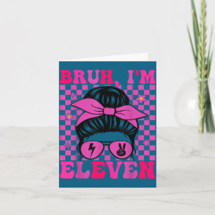 Alter, elf, 11, 11. Geburtstag, Mädchen, groovy, 1 Karte