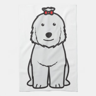 Alter englischer Schäferhund-HundeCartoon Küchentuch