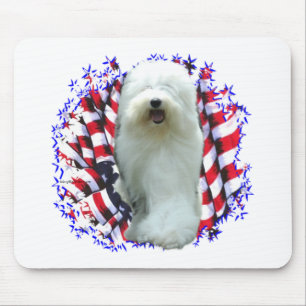 Alter englischer Schäferhund-Patriot Mousepad