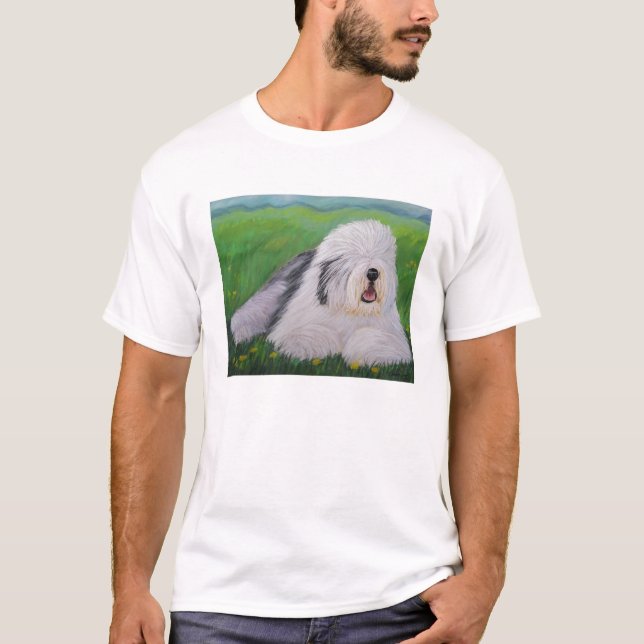 Alter englischer Schäferhund-T - Shirt durch (Vorderseite)
