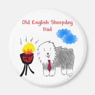 Alter englischer Schäferhund-Vater-Magnet Magnet