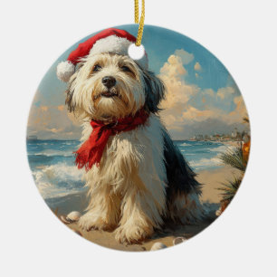 Alter Englischer Schäferhund Weihnachten Vintage S Keramik Ornament