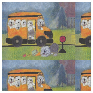 Alter englischer Schäferhund Wigglebottom Bus Stoff