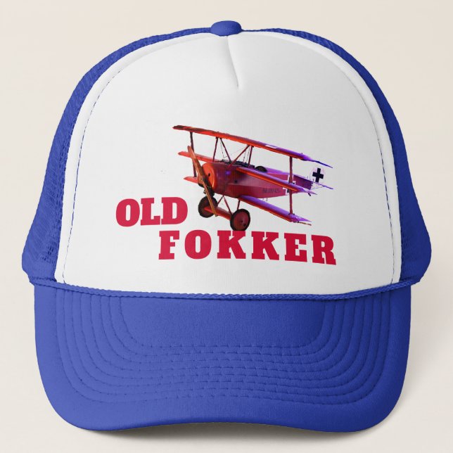 "Alter Fokker" mit FokkerTriplane Truckerkappe (Vorderseite)