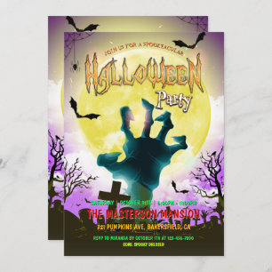 Alter Friedhof, Zombie Hand & Fleet Halloween-Part Einladung
