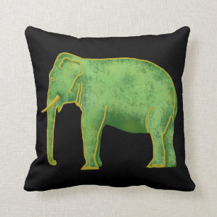 Alter Gold-und Jade-Elefant Kissen