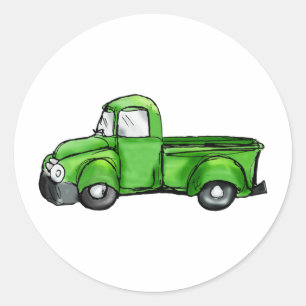 Alter grüner Lieferwagen-LKW Runder Aufkleber