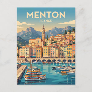 Alter Hafen von Menton Frankreich Postkarte