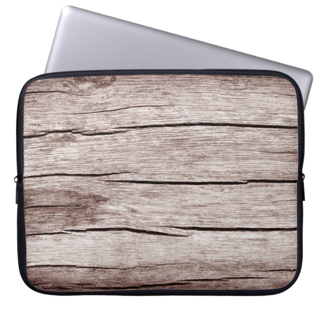 Alter Holzfußboden mit Rissen, alte Holzstruktur Laptopschutzhülle (Vorderseite)