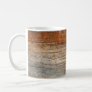 Alter Holzzaun. Holzpalisade. Bretter Kaffeetasse