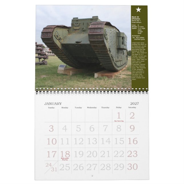Alter Ironsides 2012 Kalender (Jan 2027)