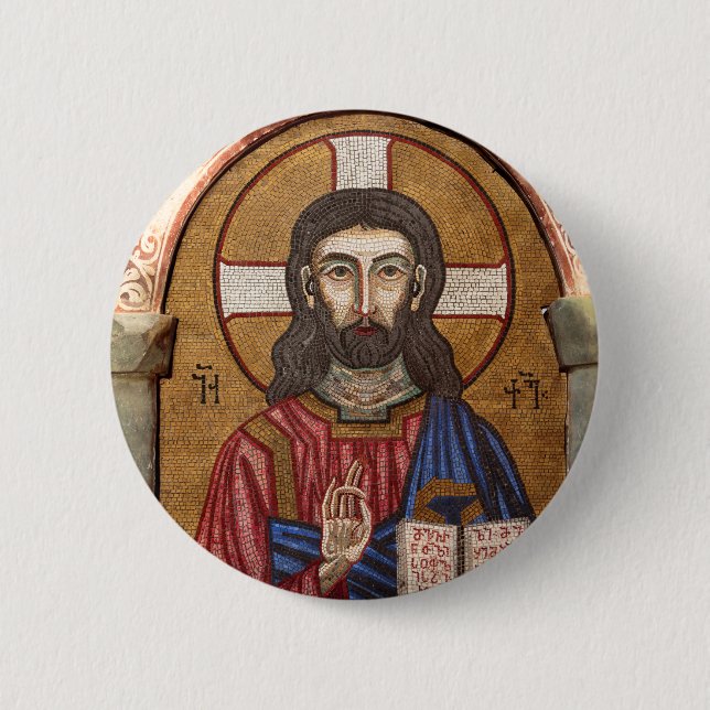 Alter Jesus Mosaik Button (Vorderseite)