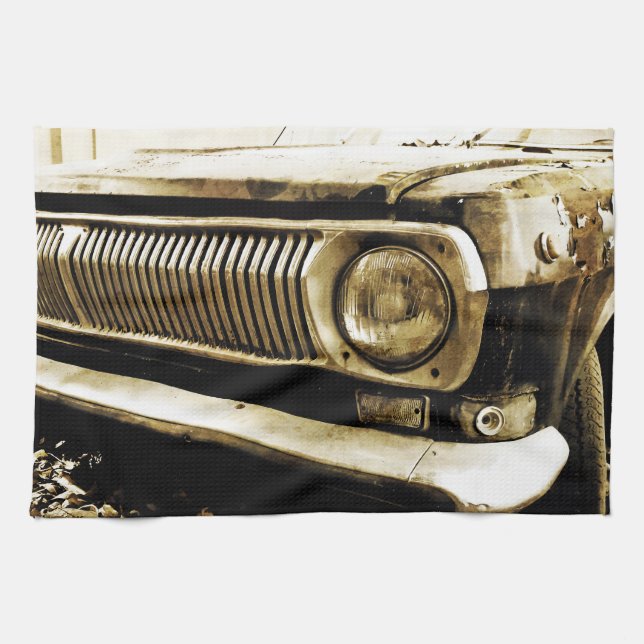 Alter klassischer Auto-Scheinwerfer #2 Geschirrtuch (Horizontal)