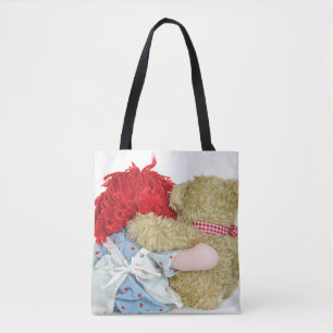 alter Lappen mit Teddybär Tasche