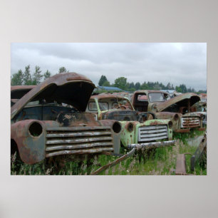 Alter LKW-Foto-Druck Poster