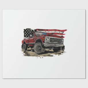 Alter LKW-Lieferwagen, Vintag Geschenkpapier