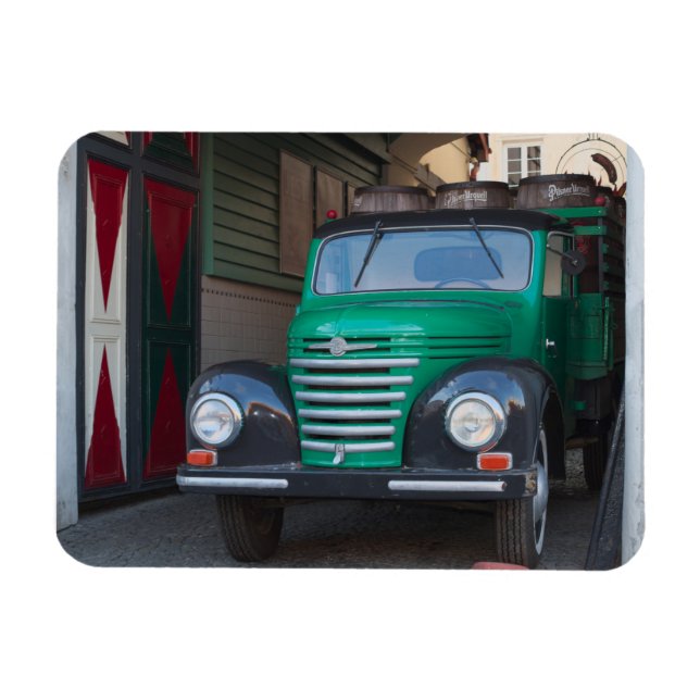 Alter LKW mit Bier - Magnet (Horizontal)