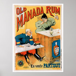 Alter Manada Rum-Vintage Getränk-Anzeigen-Kunst Poster
