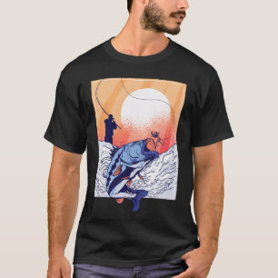 Alter Mann Angel Sonnenuntergang Retro T-Shirt