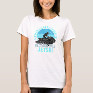 Alter Mann auf dem Jet Ski Grandpa Rider Wasserski T-Shirt