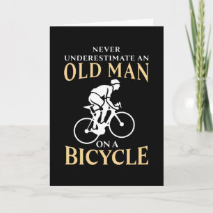 Alter Mann auf einem Fahrrad Lustiges Radgeschenk Karte