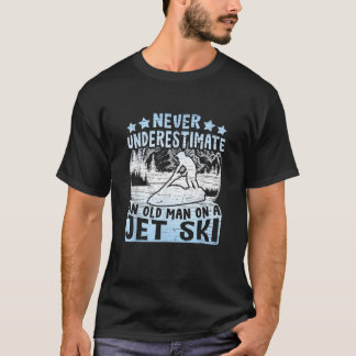 Alter Mann auf einem Jet Ski Vintag Jet Ski Skifah T-Shirt