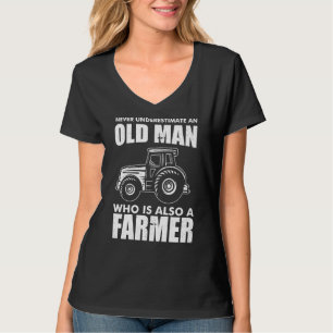 Alter Mann Bauer Traktor Großbauernhof LKW T-Shirt