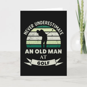 Alter Mann beim Golf Lustige Golfgeschenke Papa Karte