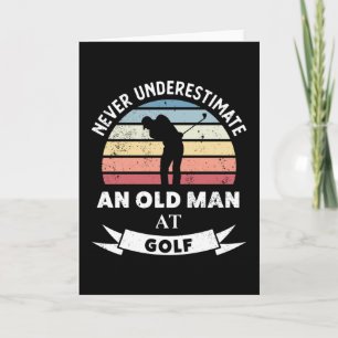 Alter Mann beim Golf Lustiges Golfgeschenk Papa Karte