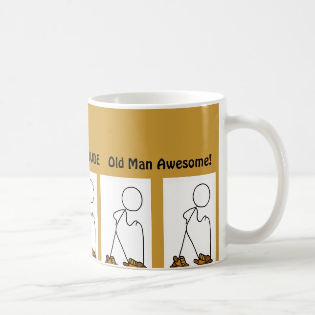 Alter Mann-fantastischer Wanderer-Typ Kaffeetasse (Rechts)