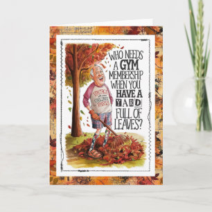 Alter Mann Herbst Humor Gesundheit Fitness Karte