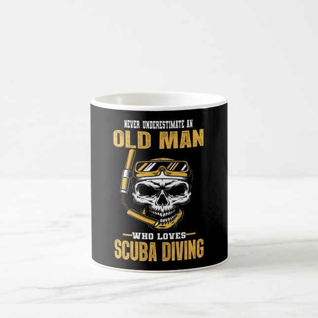 Alter Mann Lieben Tauchen Kaffeetasse (Mittel)