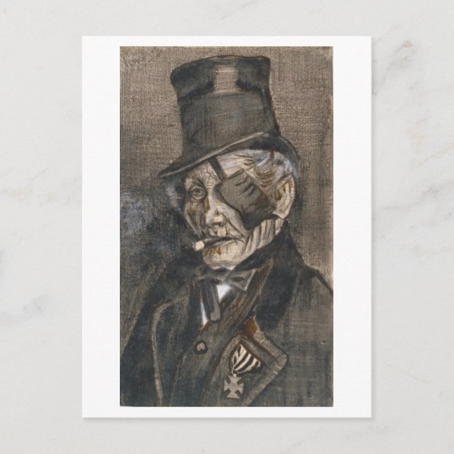 Alter Mann mit Augenpflaster, Vincent van Gogh Postkarte (Vorderseite)